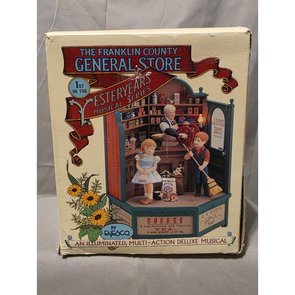 Vintage Enesco Franklin County General Store Yesteryears Musical Animated